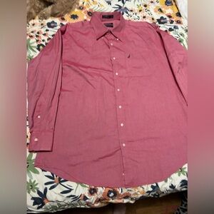 NAUTICA Pink Button Down Long Sleeve Vintage Oxford Shirt Size 17 34/35